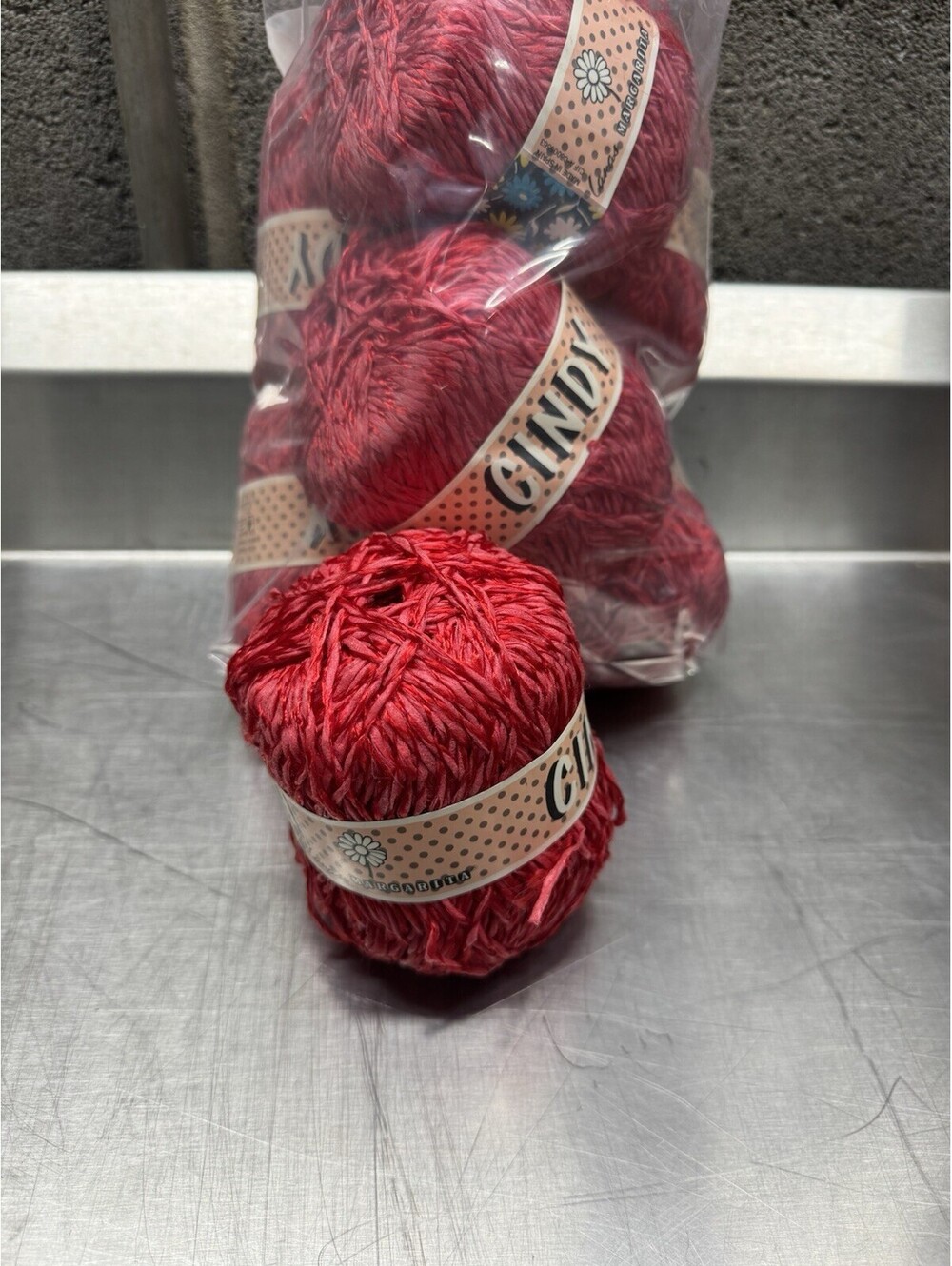 Lanas Margarita Yarn Cindy Red 8 Skein Lot